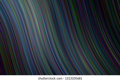 Dark BLUE vector template with bent ribbons. Creative illustration in halftone marble style with gradient. Pattern for your business design.