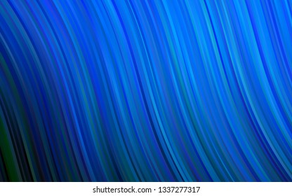 Dark BLUE vector template with bent lines. Geometric illustration in marble style with gradient.  Textured wave pattern for backgrounds.