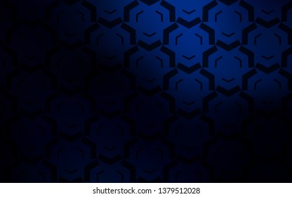 Dark BLUE vector template with bent lines. Colorful illustration in simple style with gradient. The best colorful design for your business.
