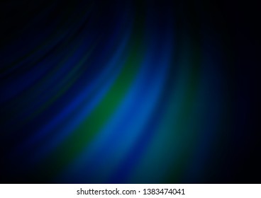 Dark BLUE vector template with bent ribbons. Modern gradient abstract illustration with bandy lines. New composition for your brand book.