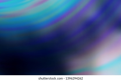 Dark BLUE vector template with bent lines. Geometric illustration in abstract style with gradient.  Colorful wave pattern for your design.