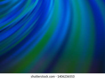 Dark BLUE vector template with bent lines. Colorful illustration in abstract marble style with gradient. Marble style for your business design.