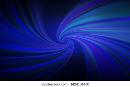 Dark BLUE vector template with bent lines. Colorful abstract illustration with gradient lines. Elegant pattern for a brand book.