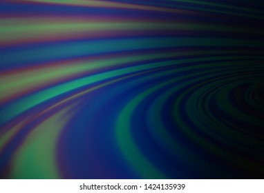 Dark BLUE vector template with bent lines. A completely new color illustration in marble style. Brand new design for your ads, poster, banner.