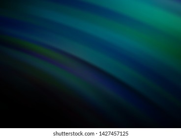Dark BLUE vector template with bent lines. Colorful illustration in abstract marble style with gradient. New composition for your brand book.