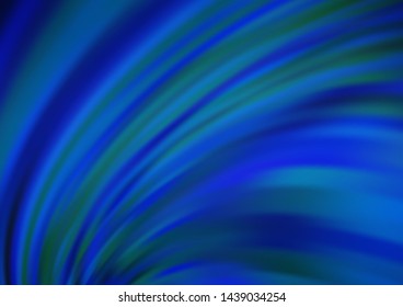 Dark BLUE vector template with bent lines. An elegant bright illustration with gradient. Brand new design for your ads, poster, banner.