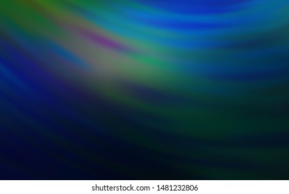 Dark BLUE vector template with bent lines. Glitter abstract illustration with wry lines. A completely new design for your business.