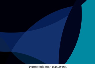 Dark BLUE vector template with bent ribbons. A sample with blurred bubble shapes. A completely new template for your business design.