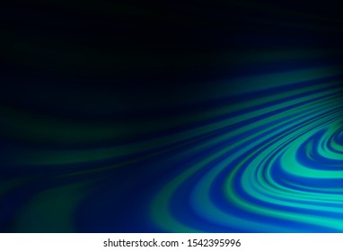 Dark BLUE vector template with bent lines. Glitter abstract illustration with wry lines. The best blurred design for your business.