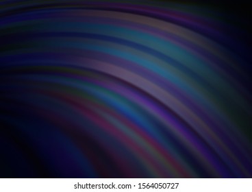 Dark BLUE vector template with bent lines. An elegant bright illustration with gradient. Pattern for your business design.