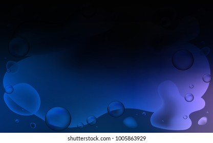 Dark BLUE vector template with bubble shapes. A completely new color illustration in memphis style. The best blurred design for your business.