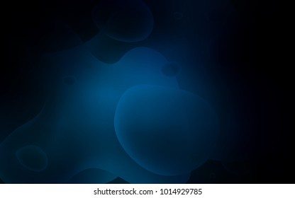 Dark BLUE vector template with bubble shapes. A completely new color illustration in memphis style. Brand-new design for your ads, poster, banner.