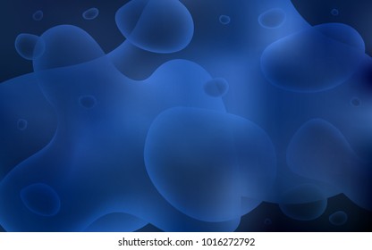 Dark BLUE vector template with bubble shapes. Brand-new colored illustration in memphis style with gradient. A new texture for your  ad, booklets, leaflets.