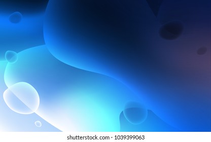Dark BLUE vector template with bubble shapes. An elegant bright illustration with gradient. A completely new memphis design for your business.