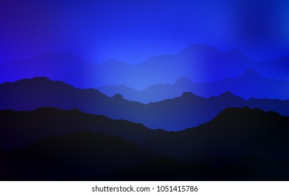 Dark BLUE vector template with bubble shapes. A completely new color illustration in mountain style. Brand-new design for your ads, poster, banner.