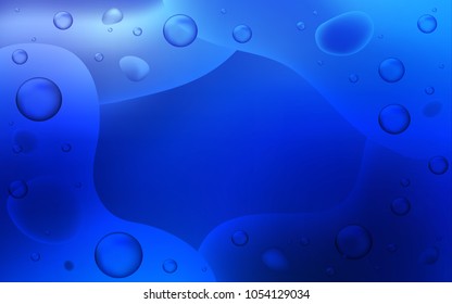 Dark BLUE vector template with bubble shapes. An elegant bright illustration with gradient. Memphis style for your business design.