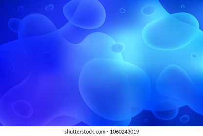 Dark BLUE vector template with bubble shapes. Colorful illustration in abstract memphis style with gradient. A new texture for your  ad, booklets, leaflets.