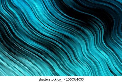 Dark BLUE vector template with bubble shapes. Modern gradient abstract illustration with bandy lines. The best blurred design for your business.