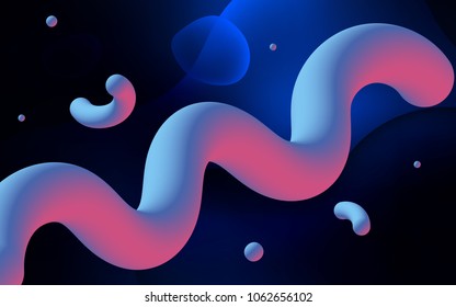 Dark BLUE vector template with bubble shapes. Colorful illustration in abstract memphis style with gradient. A completely new memphis design for your business.