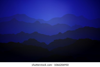 Dark BLUE vector template with bubble shapes. A completely new color illustration in mountain style. The elegant pattern for brand book.