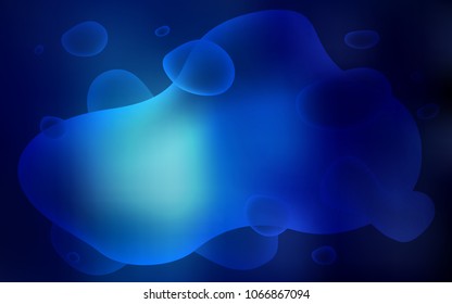 Dark BLUE vector template with bubble shapes. Colorful illustration in abstract memphis style with gradient. Pattern for your business design.