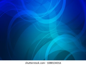 Dark BLUE vector template with bubble shapes. A vague circumflex abstract illustration with gradient. New composition for your brand book.