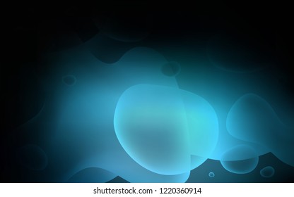 Dark BLUE vector template with bubble shapes. Glitter abstract illustration with wry lines. The best blurred design for your business.