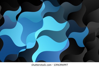 Dark BLUE vector template with bubble shapes. Blurred geometric sample with gradient bubbles.  Pattern for your business design.