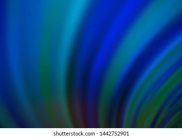 Dark BLUE vector template with bubble shapes. Modern gradient abstract illustration with bandy lines. Textured wave pattern for backgrounds.