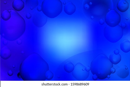 Dark BLUE vector template with bubble shapes. Colorful abstract illustration with gradient lines. Memphis style for your business design.