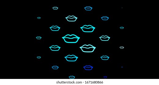 Dark BLUE vector template with businesswoman signs. Abstract illustration with a depiction of women's power. Background for International Women’s Day.
