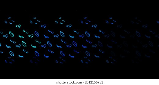 Dark BLUE vector template with businesswoman signs. Simple design in abstract style with women’s rights activism. Design for International Women’s Day.