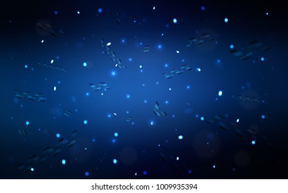 Dark BLUE vector template with carnival confetti. Confetti on blurred abstract background with colorful gradient. The pattern can be used for new year ad, booklets.