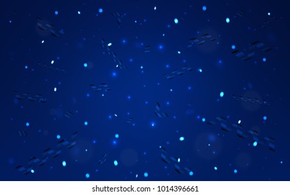 Dark BLUE vector template with carnival confetti. Confetti on blurred abstract background with colorful gradient. New design for ad, poster, banner of your Party.