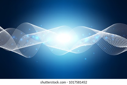 Dark BLUE vector template with carnival confetti. Decorative shining illustration with ribbons on abstract template. The pattern can be used for carnival, festival leaflets.