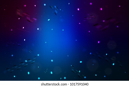 Dark BLUE vector template with carnival confetti. Blurred decorative design in anniversary style with confetti. New design for ad, poster, banner of your Party.