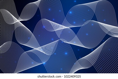 Dark BLUE vector template with carnival confetti. Modern geometrical abstract illustration with carnival ribbons. Beautiful design for your business advert of anniversary.