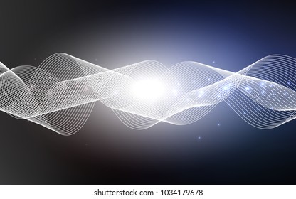 Dark BLUE vector template with carnival confetti. Beautiful colored illustration with ribbon in celebration style. The template can be used as a background for postcards.