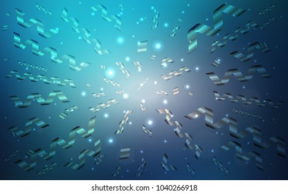 Dark BLUE vector template with carnival confetti. Blurred decorative design in anniversary style with confetti. The pattern can be used for carnival, festival leaflets.