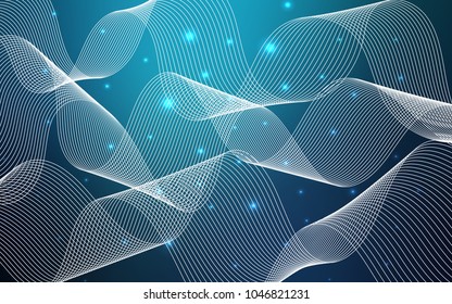 Dark BLUE vector template with carnival confetti. Modern geometrical abstract illustration with carnival ribbons. The pattern can be used for carnival, festival leaflets.