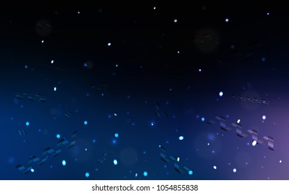 Dark BLUE vector template with carnival confetti. Confetti on blurred abstract background with colorful gradient. The pattern can be used for new year ad, booklets.