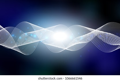 Dark BLUE vector template with carnival confetti. Beautiful colored illustration with ribbon in celebration style. New design for ad, poster, banner of your Party.