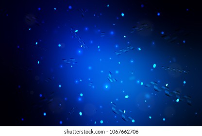 Dark BLUE vector template with carnival confetti. Modern geometrical abstract illustration with carnival ribbons. New design for ad, poster, banner of your Party.
