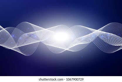 Dark BLUE vector template with carnival confetti. Glitter abstract illustration with colorful confetti, ribbons. The pattern can be used for new year ad, booklets.