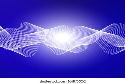 Dark BLUE vector template with carnival confetti. Beautiful colored illustration with ribbon in celebration style. The pattern can be used for new year ad, booklets.