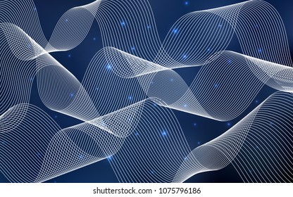 Dark BLUE vector template with carnival confetti. Confetti on blurred abstract background with colorful gradient. New design for ad, poster, banner of your Party.