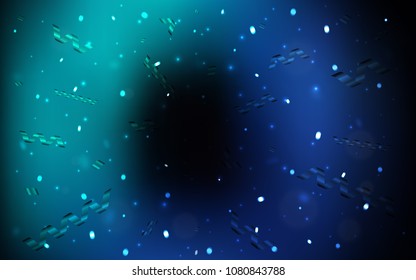 Dark BLUE vector template with carnival confetti. Blurred decorative design in anniversary style with confetti. Beautiful design for your business advert of anniversary.