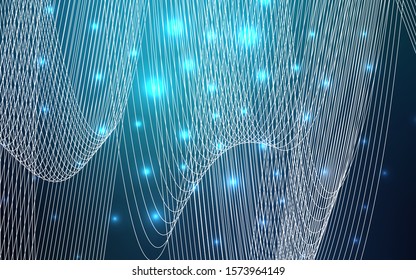 Dark BLUE vector template with carnival confetti. Modern geometrical abstract illustration with carnival ribbons. The pattern can be used for carnival, festival leaflets.