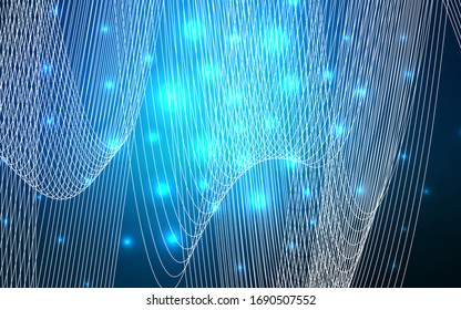 Dark BLUE vector template with carnival confetti. Decorative shining illustration with ribbons on abstract template. The pattern can be used for carnival, festival leaflets.