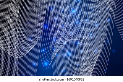 Dark BLUE vector template with carnival confetti. Modern geometrical abstract illustration with carnival ribbons. Beautiful design for your business advert of anniversary.